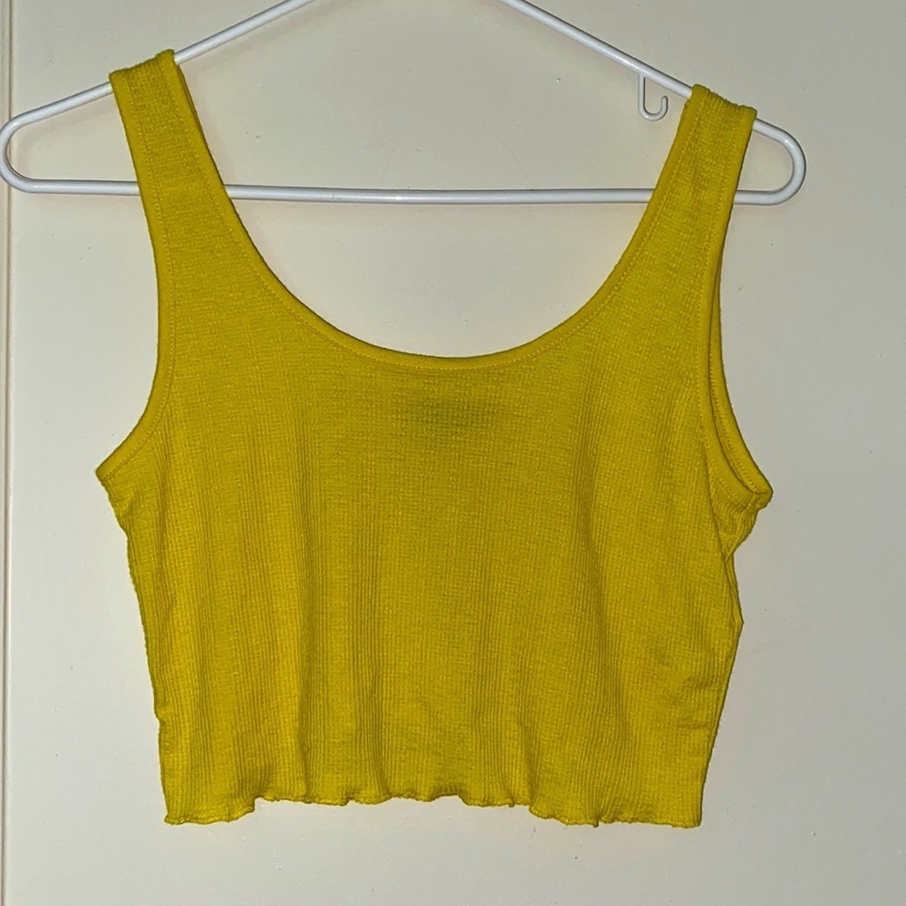 TopShop yellow crop top size: 6